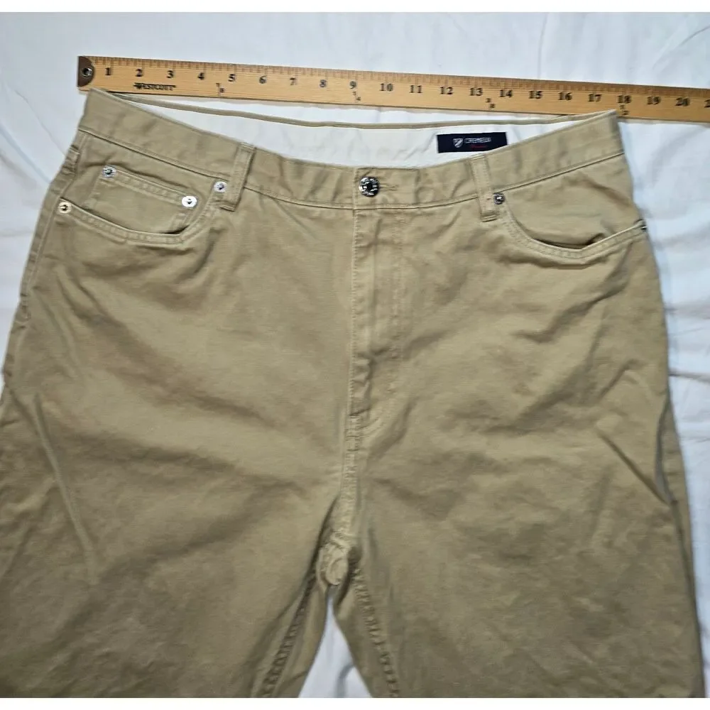 Cremieux Classic Khaki Chino Pants - Size 36 x 32 - Made in France - 26